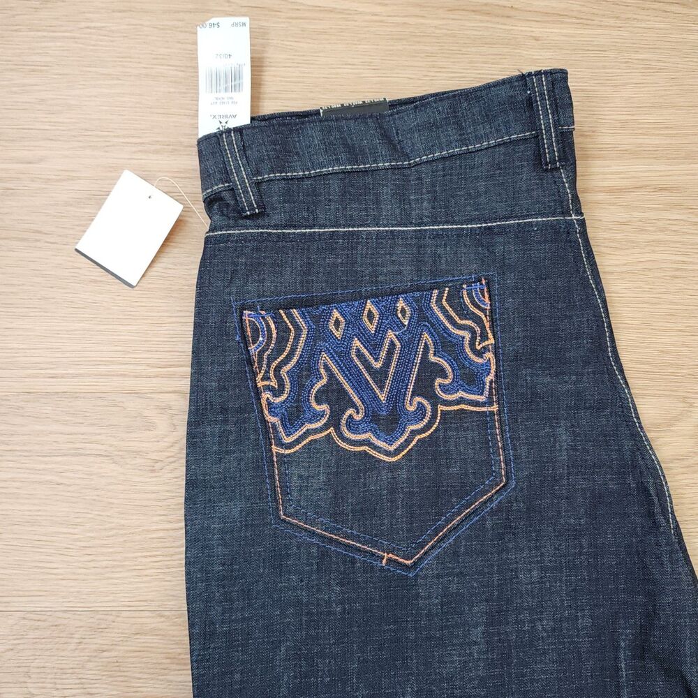 Vintage Avirex Jeans Mens Size 40x32 Relaxed Denim Embroidered Pockets Graphic